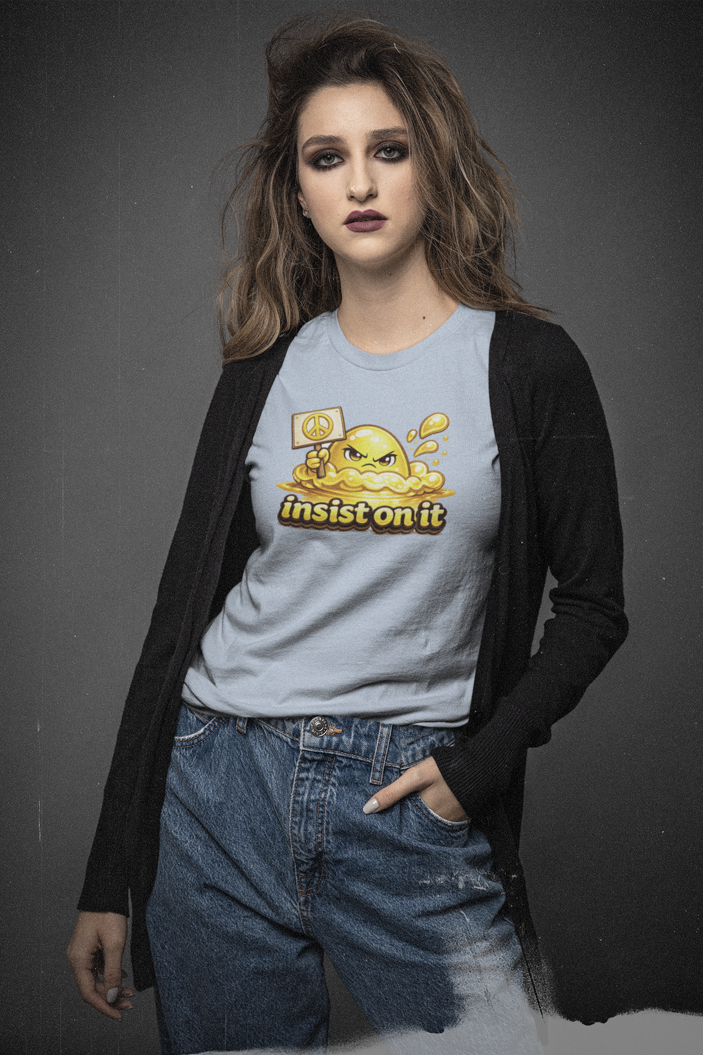 Insist On It – Peace Sign Statement Graphic T-Shirt