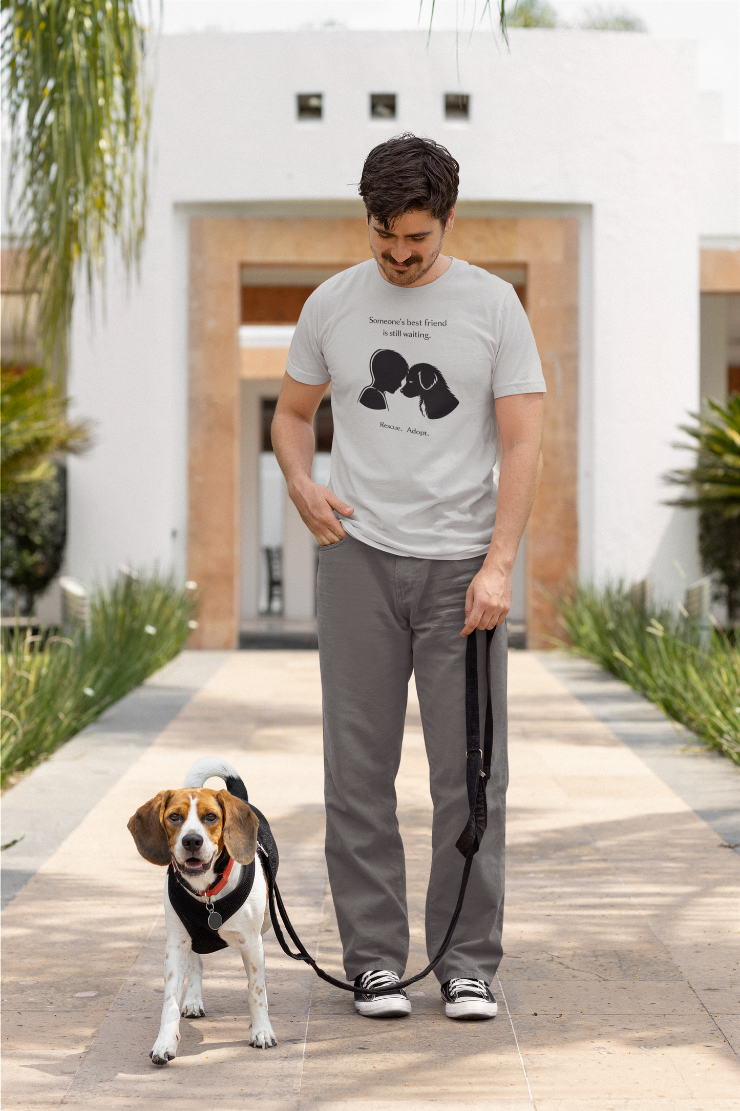 Rescue & Adopt Dog Graphic T-Shirt | A Best Friend Is Waiting