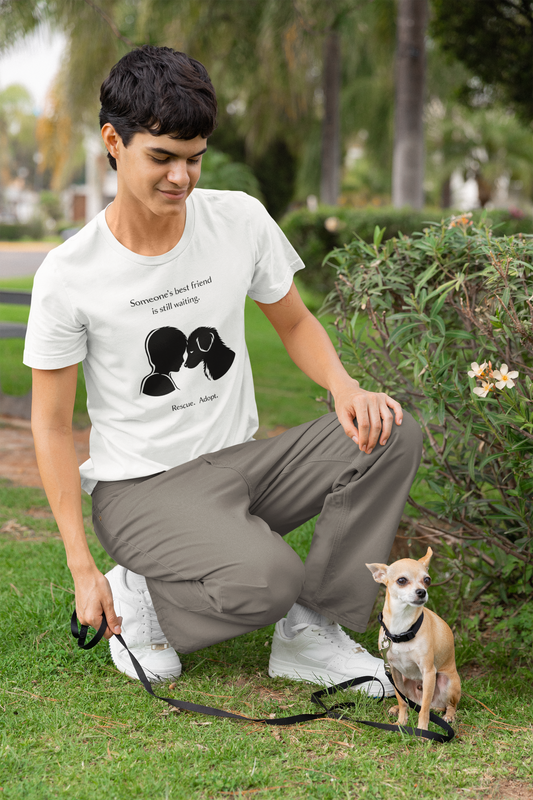 Rescue & Adopt Dog Graphic T-Shirt | A Best Friend Is Waiting