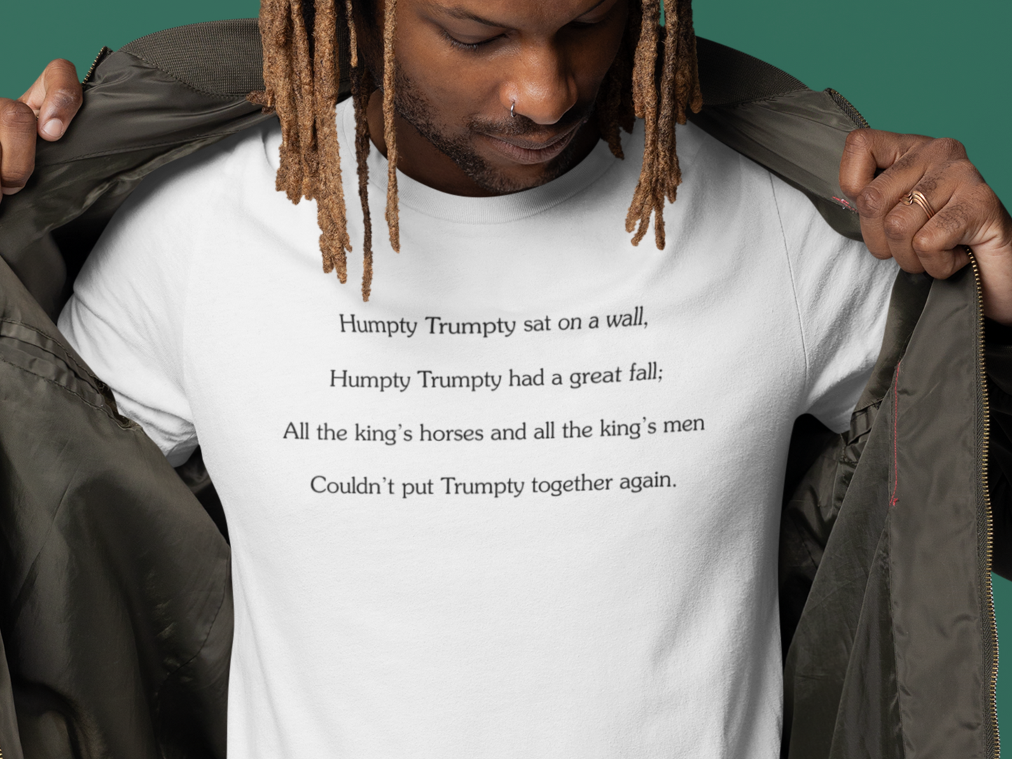 Humpty Trumpty Graphic T-Shirt | Satirical Nursery Rhyme Tee